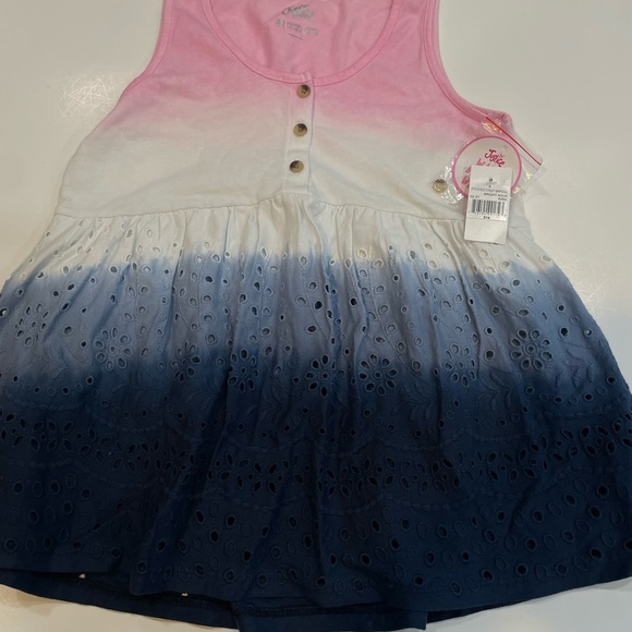 Justice Pink and Blue Ombre Tank Top with Eyelet Details - Picture 1 of 1